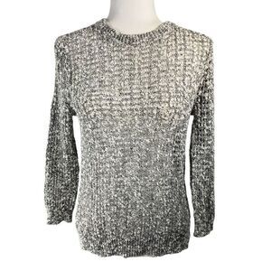 Theory Small Gray Cable Knit Pullover Sweater Women’s